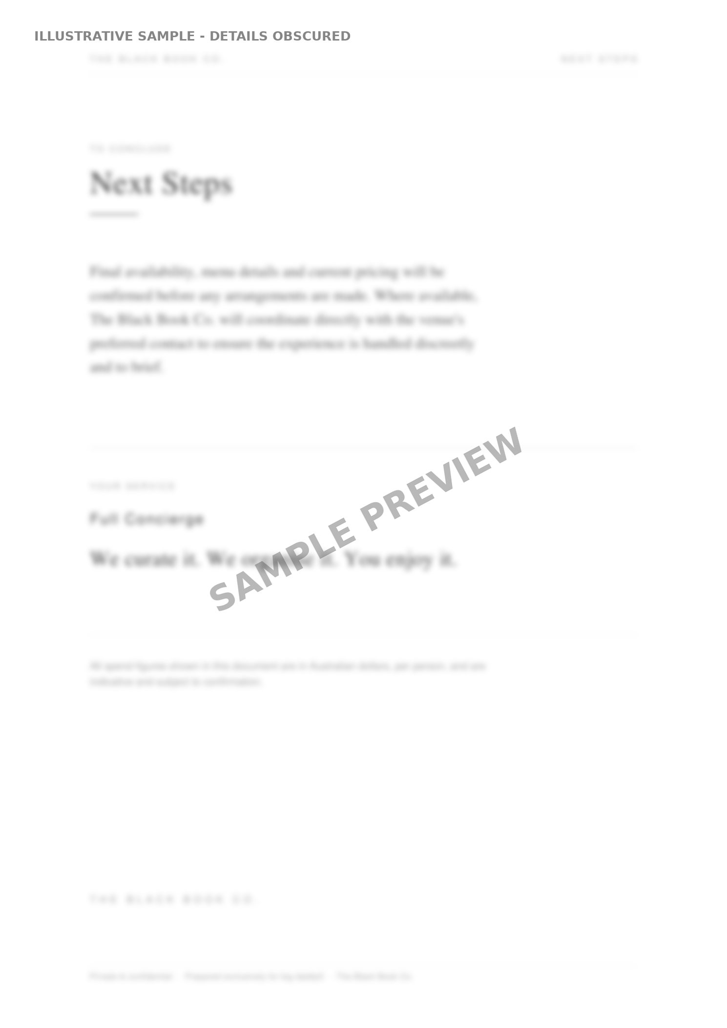 Obscured sample Blueprint next steps page